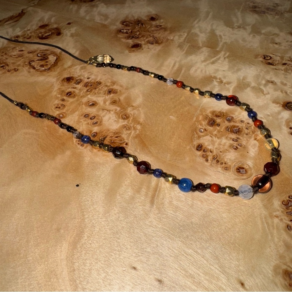 Brown Multi-Colored Beaded Necklace